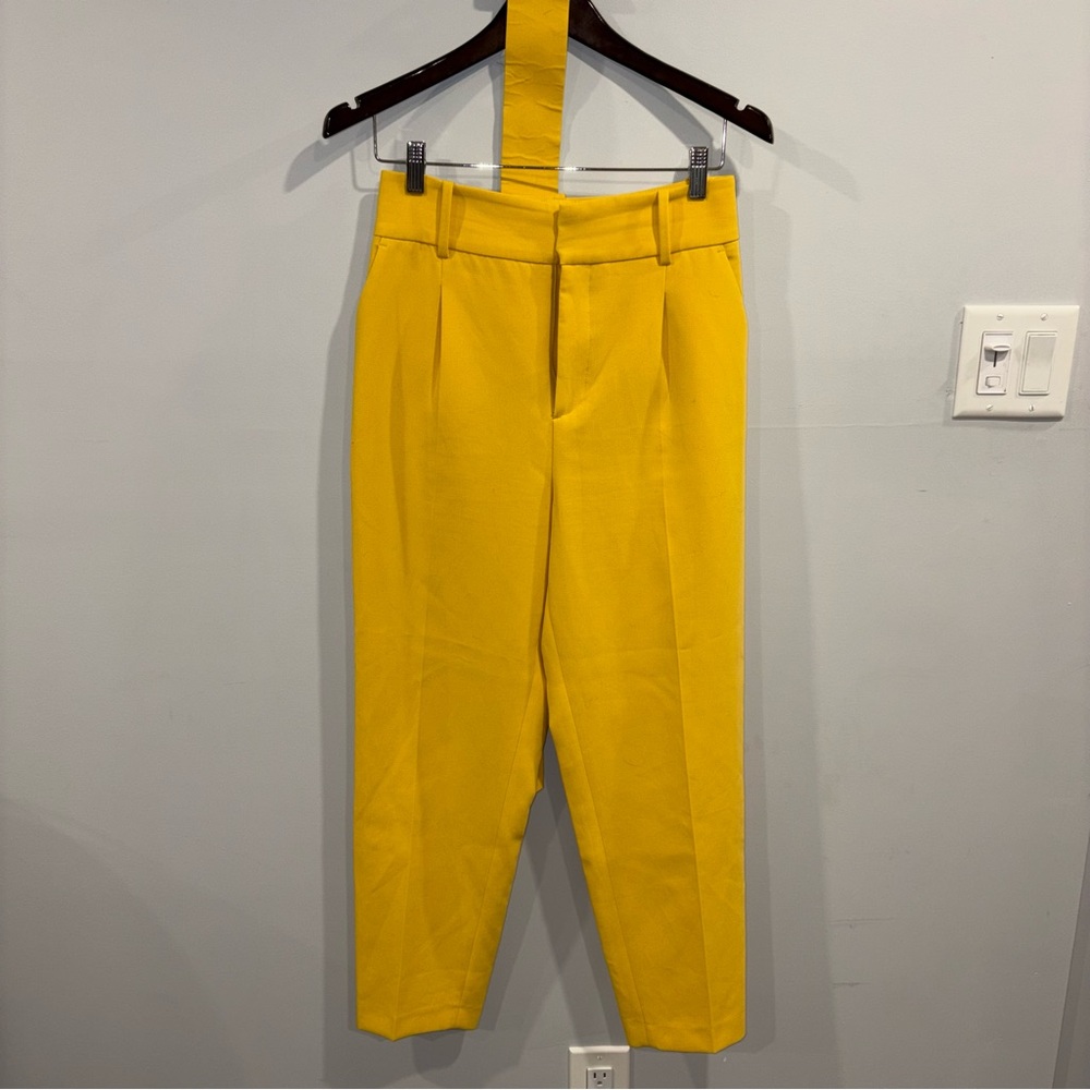 Zara yellow belted trouser